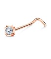 Stone Silver Curved Nose Stud NSKB-629